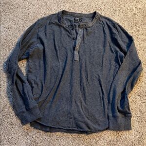 Men's Grayer’s Gray Henley Shirt 100% cottons size large